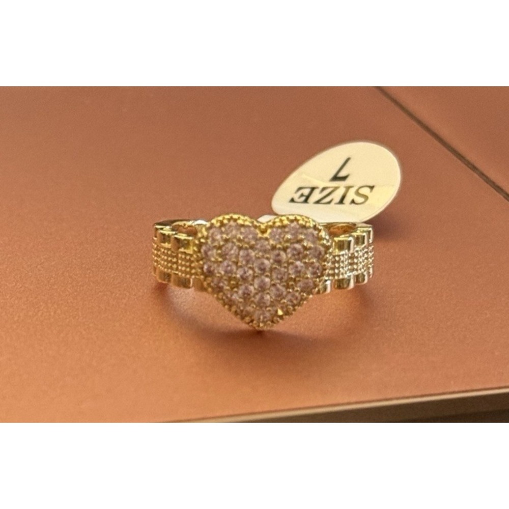 Ring Pink Heart Gold Plated NWT Size 7 Jewelry Stylish Fashion promise romantic